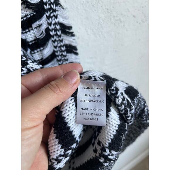 Anthropologie Endless Rose Woman Black/ White Open Front Cardigan, Size … - Picture 7 of 10